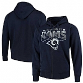 Men's Los Angeles Rams G III Sports by Carl Banks Perfect Season Full Zip Hoodie Navy,baseball caps,new era cap wholesale,wholesale hats